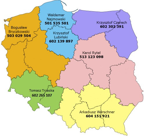 mapa oddziały regionalne